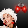 Red LED Flashing Light Bulb Christmas Earrings - 5 Day